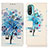 Custodia Portafoglio In Pelle Fantasia Modello Cover con Supporto D02Y per Motorola Moto E20 Blu