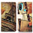 Custodia Portafoglio In Pelle Fantasia Modello Cover con Supporto D02Y per Motorola Moto E30 Marrone