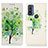 Custodia Portafoglio In Pelle Fantasia Modello Cover con Supporto D02Y per Motorola Moto G Pure Verde