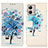 Custodia Portafoglio In Pelle Fantasia Modello Cover con Supporto D02Y per Motorola Moto G53j 5G Blu