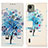 Custodia Portafoglio In Pelle Fantasia Modello Cover con Supporto D02Y per Nokia C110 Blu