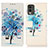 Custodia Portafoglio In Pelle Fantasia Modello Cover con Supporto D02Y per Nokia C210 Blu