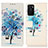 Custodia Portafoglio In Pelle Fantasia Modello Cover con Supporto D02Y per Oppo A55S 5G Blu