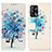 Custodia Portafoglio In Pelle Fantasia Modello Cover con Supporto D02Y per Oppo A74 4G Blu