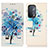 Custodia Portafoglio In Pelle Fantasia Modello Cover con Supporto D02Y per Oppo A74 5G Blu