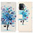 Custodia Portafoglio In Pelle Fantasia Modello Cover con Supporto D02Y per Oppo A94 4G Blu