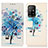 Custodia Portafoglio In Pelle Fantasia Modello Cover con Supporto D02Y per Oppo A95 5G Blu