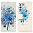 Custodia Portafoglio In Pelle Fantasia Modello Cover con Supporto D02Y per Samsung Galaxy S23 5G Blu