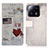 Custodia Portafoglio In Pelle Fantasia Modello Cover con Supporto D02Y per Xiaomi Mi 13 Pro 5G Rosso Rosa