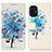 Custodia Portafoglio In Pelle Fantasia Modello Cover con Supporto D02Y per Xiaomi Poco M5 4G Blu