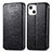 Custodia Portafoglio In Pelle Fantasia Modello Cover con Supporto H01 per Apple iPhone 13 Mini Nero