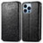 Custodia Portafoglio In Pelle Fantasia Modello Cover con Supporto H01 per Apple iPhone 14 Pro Max Nero