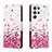 Custodia Portafoglio In Pelle Fantasia Modello Cover con Supporto H01X per Samsung Galaxy S23 Ultra 5G Lavanda