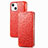 Custodia Portafoglio In Pelle Fantasia Modello Cover con Supporto H02 per Apple iPhone 13 Mini Rosso
