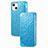 Custodia Portafoglio In Pelle Fantasia Modello Cover con Supporto H02 per Apple iPhone 14 Plus Blu