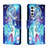 Custodia Portafoglio In Pelle Fantasia Modello Cover con Supporto H02X per Samsung Galaxy A04s Blu