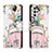 Custodia Portafoglio In Pelle Fantasia Modello Cover con Supporto H02X per Samsung Galaxy A04s Rosa