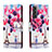 Custodia Portafoglio In Pelle Fantasia Modello Cover con Supporto H02X per Samsung Galaxy S22 Plus 5G Multicolore