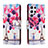 Custodia Portafoglio In Pelle Fantasia Modello Cover con Supporto H02X per Samsung Galaxy S22 Ultra 5G Multicolore