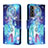 Custodia Portafoglio In Pelle Fantasia Modello Cover con Supporto H02X per Samsung Galaxy S23 5G Blu