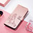 Custodia Portafoglio In Pelle Fantasia Modello Cover con Supporto H04 per Apple iPhone 15 Oro Rosa