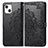 Custodia Portafoglio In Pelle Fantasia Modello Cover con Supporto H05 per Apple iPhone 14 Plus Nero