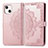 Custodia Portafoglio In Pelle Fantasia Modello Cover con Supporto H05 per Apple iPhone 14 Plus Oro Rosa