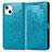 Custodia Portafoglio In Pelle Fantasia Modello Cover con Supporto H05 per Apple iPhone 15 Blu