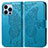 Custodia Portafoglio In Pelle Fantasia Modello Cover con Supporto H07 per Apple iPhone 13 Pro Blu