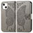 Custodia Portafoglio In Pelle Fantasia Modello Cover con Supporto H07 per Apple iPhone 14 Plus Grigio