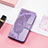 Custodia Portafoglio In Pelle Fantasia Modello Cover con Supporto H08 per Apple iPhone 14 Lavanda