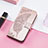 Custodia Portafoglio In Pelle Fantasia Modello Cover con Supporto H08 per Apple iPhone 14 Oro Rosa