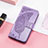 Custodia Portafoglio In Pelle Fantasia Modello Cover con Supporto H08 per Apple iPhone 14 Pro Lavanda