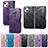 Custodia Portafoglio In Pelle Fantasia Modello Cover con Supporto H08 per Apple iPhone 15