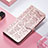 Custodia Portafoglio In Pelle Fantasia Modello Cover con Supporto H11 per Apple iPhone 14 Pro Max Oro Rosa