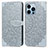 Custodia Portafoglio In Pelle Fantasia Modello Cover con Supporto H13 per Apple iPhone 13 Pro Grigio