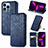 Custodia Portafoglio In Pelle Fantasia Modello Cover con Supporto H15 per Apple iPhone 14 Pro