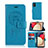 Custodia Portafoglio In Pelle Fantasia Modello Cover con Supporto JX1 per Samsung Galaxy F02S SM-E025F Blu