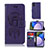 Custodia Portafoglio In Pelle Fantasia Modello Cover con Supporto JX1 per Samsung Galaxy F02S SM-E025F Viola