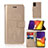 Custodia Portafoglio In Pelle Fantasia Modello Cover con Supporto JX1 per Samsung Galaxy Quantum2 5G Oro