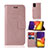 Custodia Portafoglio In Pelle Fantasia Modello Cover con Supporto JX1 per Samsung Galaxy S23 FE 5G Oro Rosa