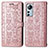 Custodia Portafoglio In Pelle Fantasia Modello Cover con Supporto L01 per Xiaomi Mi 12 Pro 5G Rosa