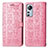 Custodia Portafoglio In Pelle Fantasia Modello Cover con Supporto L01 per Xiaomi Mi 12 Pro 5G Rosa Caldo