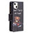 Custodia Portafoglio In Pelle Fantasia Modello Cover con Supporto L03 per Apple iPhone 13 Nero