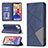 Custodia Portafoglio In Pelle Fantasia Modello Cover con Supporto L04 per Apple iPhone 13 Blu