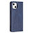 Custodia Portafoglio In Pelle Fantasia Modello Cover con Supporto L04 per Apple iPhone 13 Blu