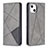 Custodia Portafoglio In Pelle Fantasia Modello Cover con Supporto L04 per Apple iPhone 13 Grigio