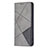 Custodia Portafoglio In Pelle Fantasia Modello Cover con Supporto L04 per Apple iPhone 13 Grigio