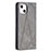 Custodia Portafoglio In Pelle Fantasia Modello Cover con Supporto L04 per Apple iPhone 13 Grigio