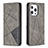 Custodia Portafoglio In Pelle Fantasia Modello Cover con Supporto L04 per Apple iPhone 13 Pro Max Grigio